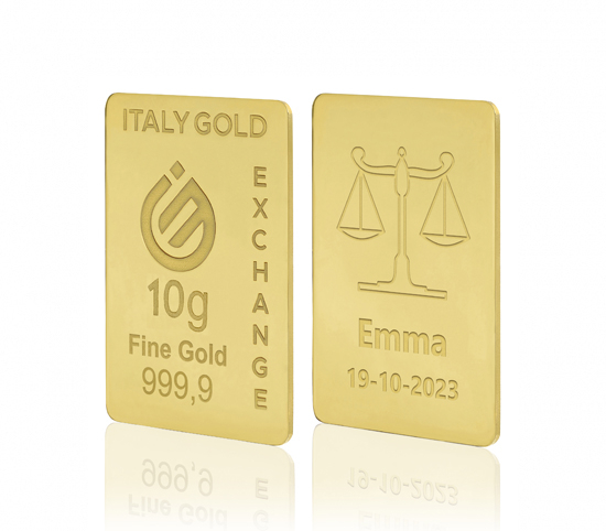 Lingou de Aur semn zodiacal Balanță 24 K de 10 g. IGE GOLD